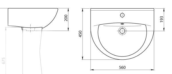 Умывальник Виктория белый с переливом Santeri