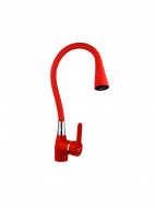 Смеситель кухня MELODIA Ostessa картр.д.40мм гибкий излив "колокольчик" 2 режим. красный MDV40617Red