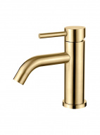 Смеситель умывальник LEDEME картридж д.35мм с гайкой высокий золотой сатин L71006Y