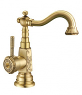 Смеситель умывальник-кухня Lemark Жасмин поворотный излив бронза LM6604B