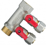 Коллектор д/мпл. 3/4 в-н с 2-мя шар.кран. конус 16мм 1/2 TeRma 14001