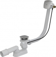 Сифон для ванны с напуском воды через перелив хром квадрат A564CRM2 Alcadrain
