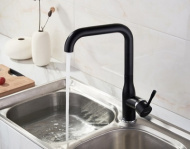 Смеситель для кухни Ledeme чёрный матовый L4698B