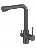 Смеситель кухня LEDEME с выходом для питьевой воды тёмно-серый L4055U-3
