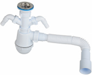 Сифон АНИ Грот 1.1/2 40 c 2 мя отводами с гофрой на 40 40/50 A1115