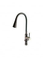 Смеситель кухня LEDEME с силиконовым изливом серый L74199-9