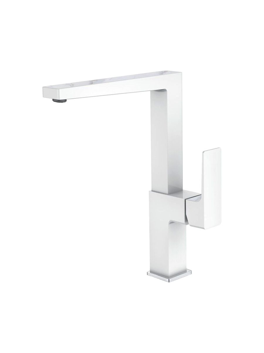 Смеситель кухня LEDEME с гайкой белый L4073W