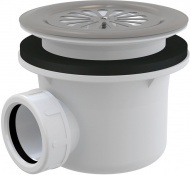 Сифон для душевого поддона Ø90 с нержавеющей решеткой A48 Alcadrain