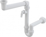 Сифон для мойки экономящий пространство со штуцером и с накидной гайкой 6/4 A872P Alcadrain