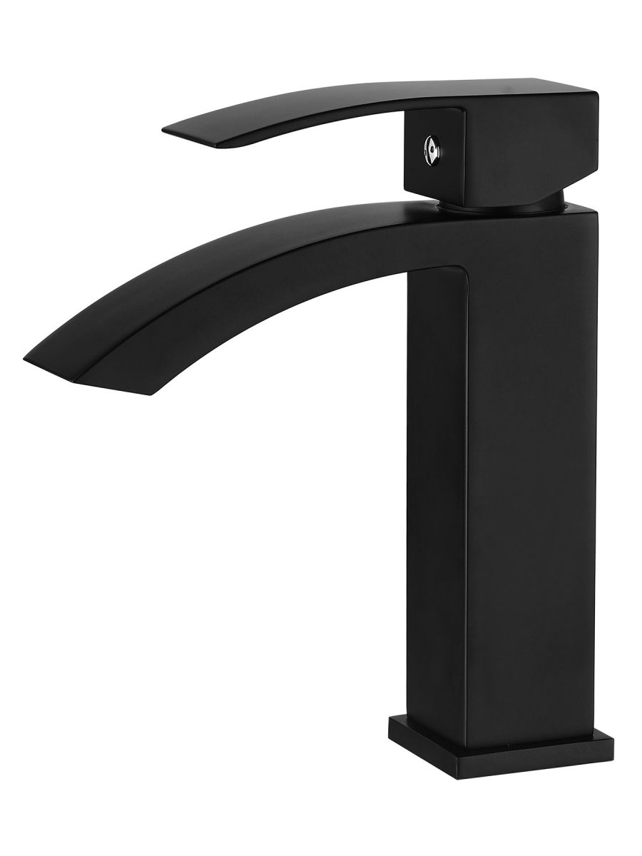 Смеситель умывальник LEDEME "водопад" d35 L1055B-15 черный