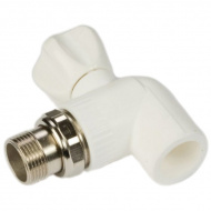 Кран шаровой PPRC для радиатора с американкой угловой 20-1/2 нар Кросс