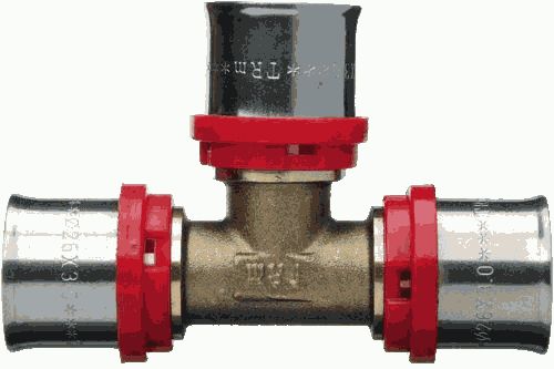 Пресс тройник 26х26х26 красн.кольцо TRm 02510