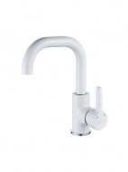 Смеситель умывальник LEDEME с гайкой белый L1099W