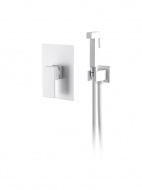 Смеситель душ D&K Bayern.Liszt с гигиеническим душем встраиваемый матовый белый DA1515008
