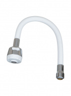 Излив гибкий LUXE с лейкой 2 режима белый 49см MELODIA MKP20655