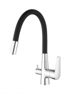 Смеситель кухня "Coral" с гиб. изливом и фильтром для питьевой воды черный CL 03 B ESKO