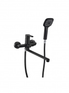 Смеситель ванна MELODIA Metallica картридж 35мм длинный излив 350мм черный MDV35541bk