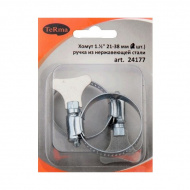 Хомут 1 1/2" 21-38мм нержавеющая ручка TeRma 24177 2 шт