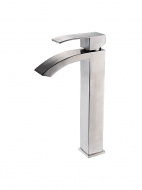 Смеситель умывальник LEDEME картридж 35мм высокий излив с гайкой нерж. L71117