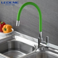 Смеситель для кухни Ledeme гибкий излив зелёный L4898-5