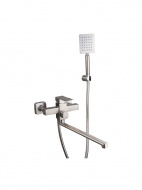 Смеситель ванна MELODIA Square картридж 35мм длинный излив 350мм нерж.сталь полир. MDV30641ss