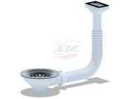 Перелив АНИ 3.1/2 для мойки с прямоуг. горизонт. корпусом N310