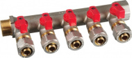Коллектор д/мпл. 3/4 в-н с 5-ю шар.кран. конус 16мм 1/2 TeRma 14004