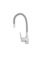 Смеситель кухня MELODIA Ostessa картридж д.40мм гибкий излив серый MDV40615Gray без подводки