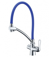 Смеситель для кухни Lemark Comfort LM3070C-blue подключение к фильтру питьевой воды гибкиий излив