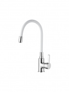 Смеситель для кухни Ledeme гибкий излив белый L4898-3