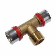 Пресс фитин тройник 16х1/2х16 наружная резьба TRm 02401