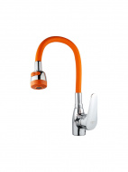 Смеситель кухня MELODIA Ostessa картр. д.40мм гибкий излив с лейкой 2 реж. оранж/хром MDV40616Orange