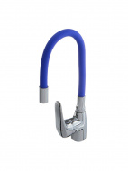 Смеситель кухня MELODIA Ostessa картридж д.40мм гибкий излив синий MDV40615Blue без подводки