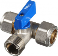 Кран д/ст. маш. шаров. 16х1/2х16 цанга-штуцер-цанга под мет./пл. ТRm 30229