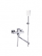 Смеситель ванна MELODIA Square картридж 35мм длинный излив 350мм нерж.ст.хром MDV30641