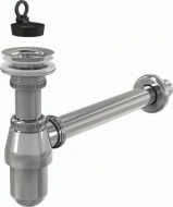 Сифон для умывальника Ø32 цельнометаллический с донным клапаном 1 1/4 A437 Alcadrain