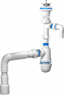 Сифон АНИ 1.1/2 40 с отводом с гофрой 40*40/50 C0315