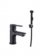 Смеситель умывальник MELODIA Aria картридж д.35мм с гиг.душем черный MDV35722bk