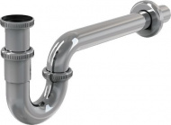 Сифон прямоточный латунь 1 1/4 Ø32 хром A432 Alcadrain