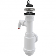 Сифон для мойки с нержавеющей решеткой Ø70 и выпуском Ø50/40 A441P Alcadrain