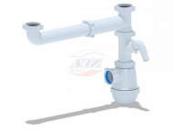 Сифон АНИ Грот 1.1/2 40 двойной одноуровневый смещенный без выпуска A7020