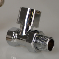 Клапан запорный для радиатора прямой 1/2" с ручной регулировкой,хром, квадратная ручка Terma