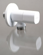 Кран угловой хромированный 1/2" Н-Н керамический затвор Terma ручка квадратная White