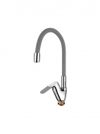 Смеситель кухня LEDEME картридж д.35мм гибкий шланг боковой серый L4153-9