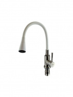 Смеситель кухня LEDEME с силиконовым изливом белый L74199-3