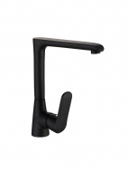 Смеситель кухня MELODIA Heavy Metal картридж д.35мм высокий Г-излив черный MDV35615bk без подводки