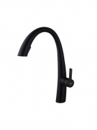 Смеситель кухня MELODIA Perfetto из нерж.стали с вытяжн. изливом картридж д.35мм черн.мат MDV30207bk