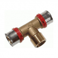 Пресс фитин тройник 20х1/2х20 наружная резьба TRm 02406