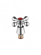 Кран-букса Ledeme 1/2 керамика 20 шлицов угол поворота 90 гр с маховиком крест LH08