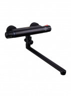 Смеситель ванна MELODIA Rock термостатический длинный излив 350мм б/акс. черный MDV32004bk